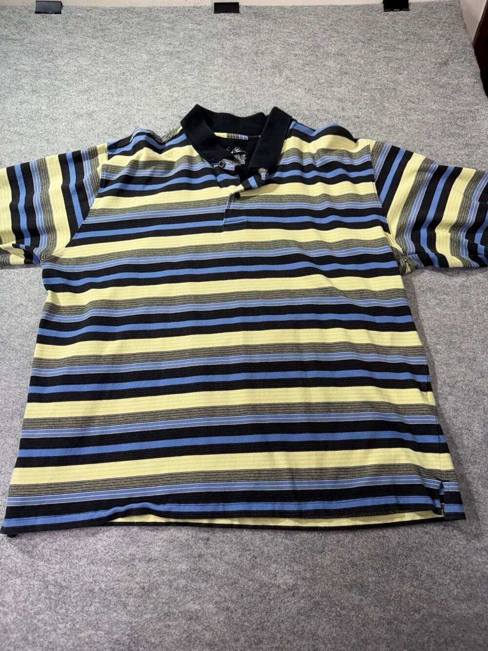 Arnold Palmer Striped Polo Shirt Size XL Blue Yellow Black Cotton
